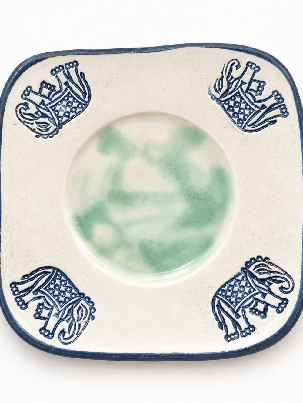 Boho Elephant Decorative Plate | Handcrafted Ceramic Trinket Dish | Safari Decor